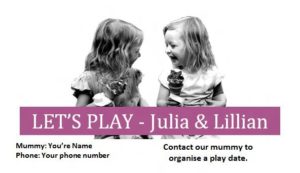 Play date card
