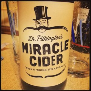 Miracel Cider, I drank the night before. Still waiting for my miracle. However think the miracle happened with the state of relaxation I felt after drinking.