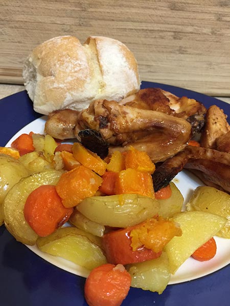 Our baked chicken dinner thanks to Steggles. It was very yummy and an easy dinner to make. 