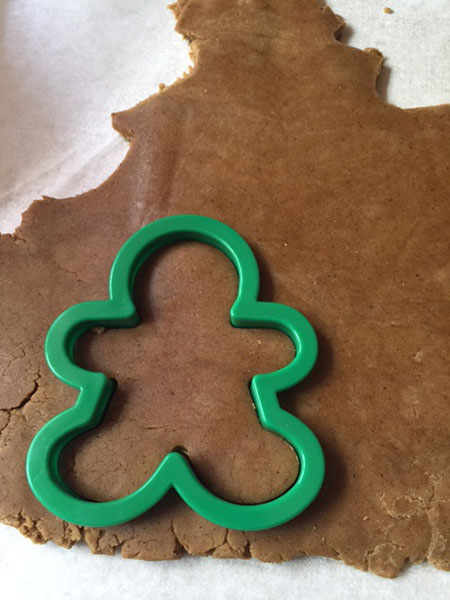 I used a gingerbread shaped cookie cutter to make my gingerbread people. If you want you can always have different shapes, stars, trucks, people, cats and more.