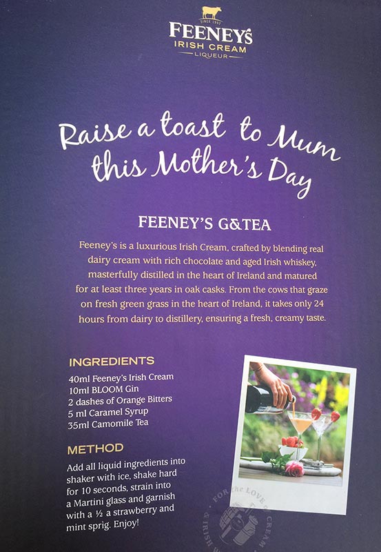Click image to download Feeney's G&Tea Recipe. Make it for mum today! 