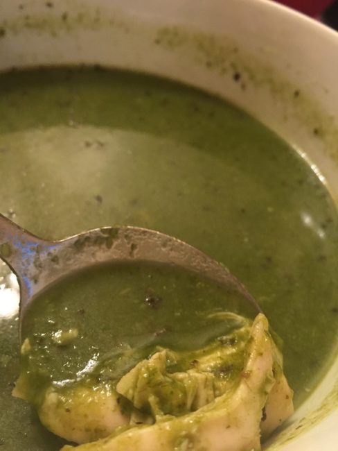 My version of Voome's Chicken & Broccoli Soup. Mine had more water in it so therefore was not as thick looking as Voome's version. Tastes amazing!
