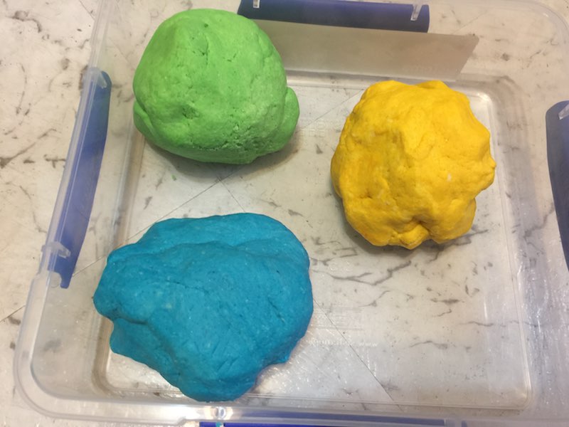 All three coloured salt dough.