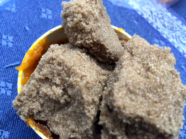 The brown sugar I used in the pumpkin beauty products. Adding this made the Pumpkin Sugar Lip Scrub smell amazing!
