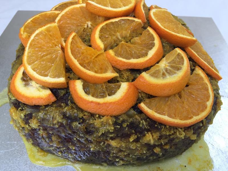 My finished and very orangey, Orange & Poppy Seed Pound Cake.