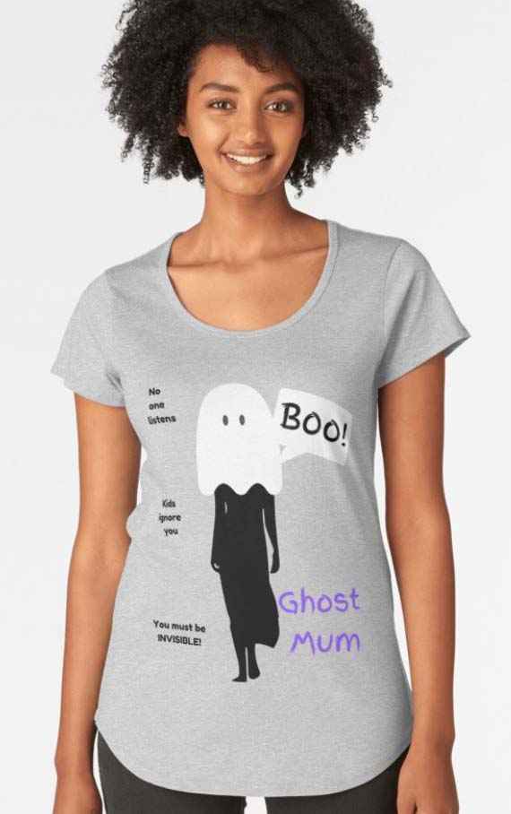 Ghost Mum T-Shirt in Grey