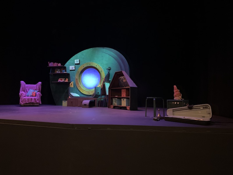 The stage for the show The Snail and The Whale at the Opera House. 