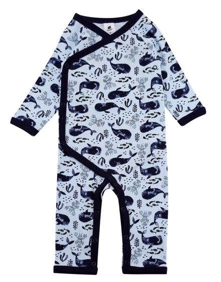 Dymples Baby Whale Rib Coverall - Blue at BigW - $10