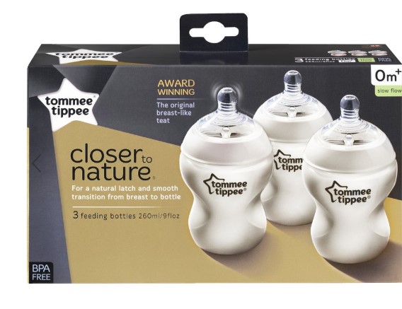 Tommee Tippee Closer To Nature Feeding Bottles 260mL 3 Pack from BigW - $18.50